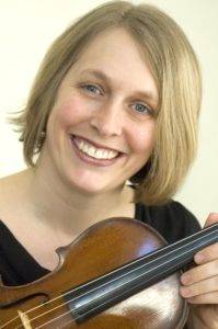 Jennifer Leckie holding her violin